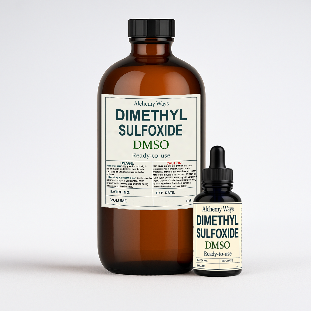 DMSO Pure Undiluted Dimethyl Sulfoxide 99.99% Pharmaceutical Grade 1L + 50ml